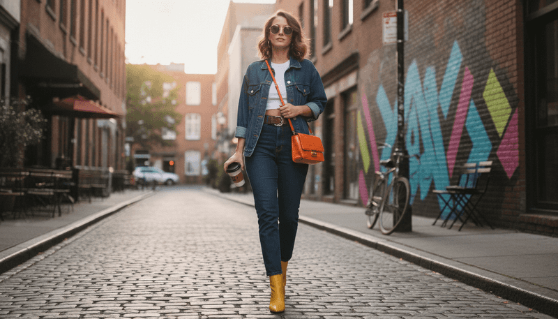 Monochrome Denim on Denim Look
