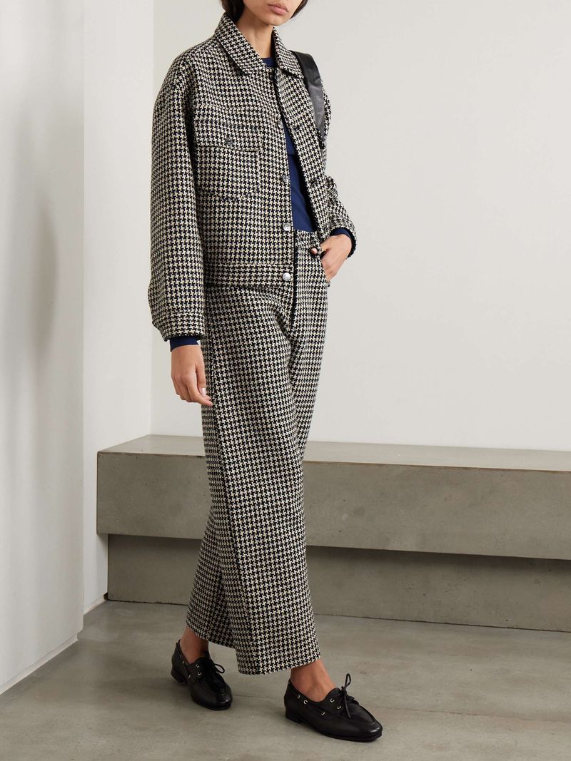 Monochrome Houndstooth Tweed Jacket