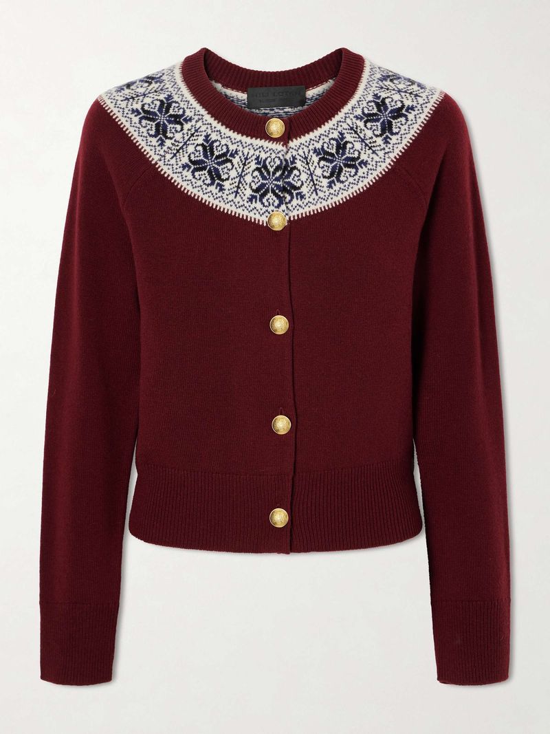 Nili Lotan Josefa Fair Isle Cashmere Cardigan