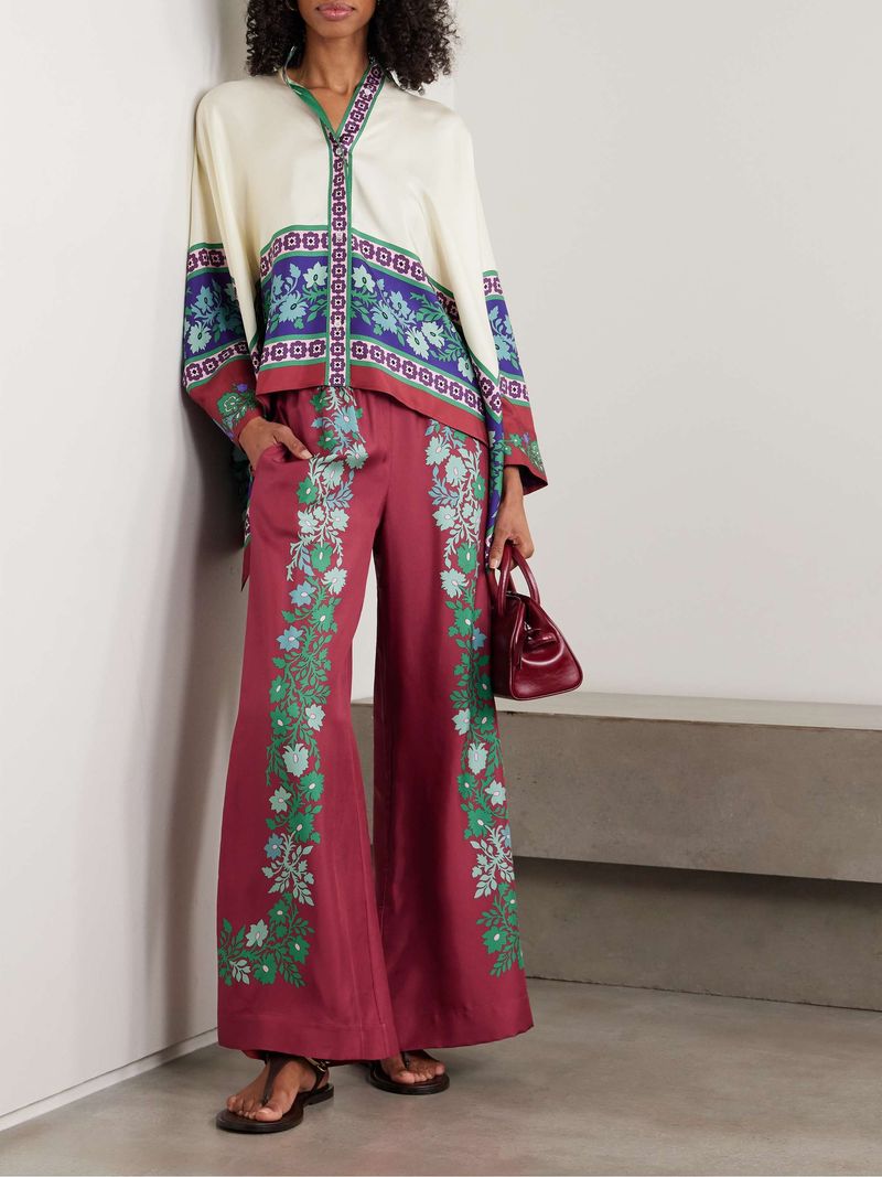 Silk Printed Trousers