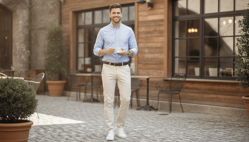 Sneakers + Chinos + Oxford Shirt