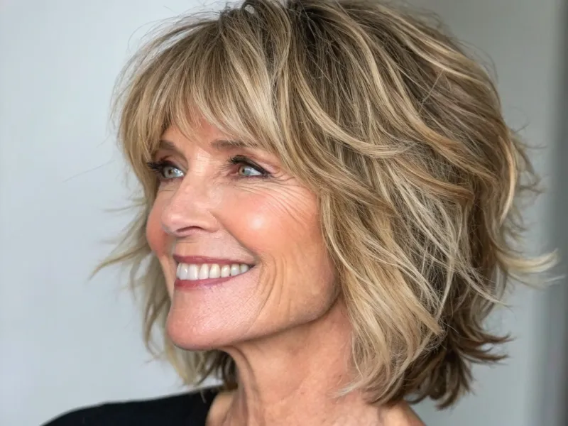 Soft Shag with Curtain Bangs
