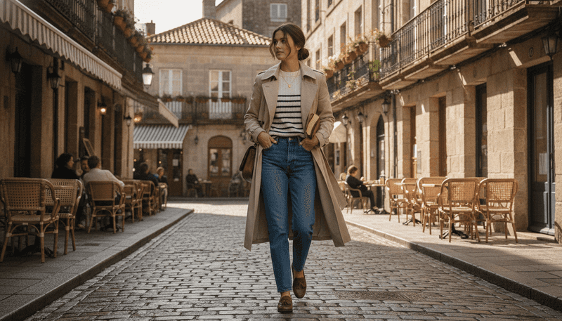 Striped Sweater + Classic Blue Jeans