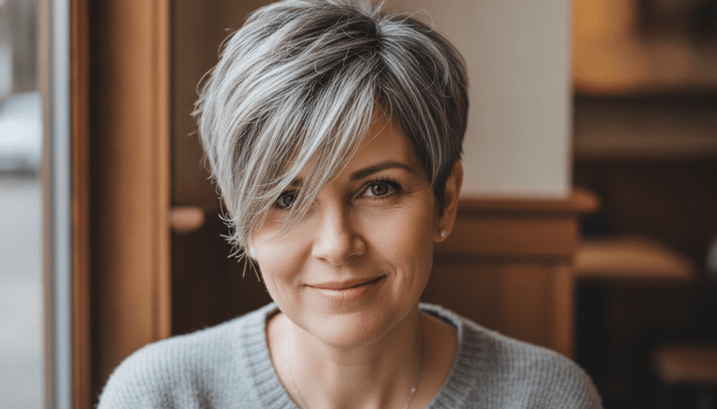 Textured Crop with Side-Swept Fringe