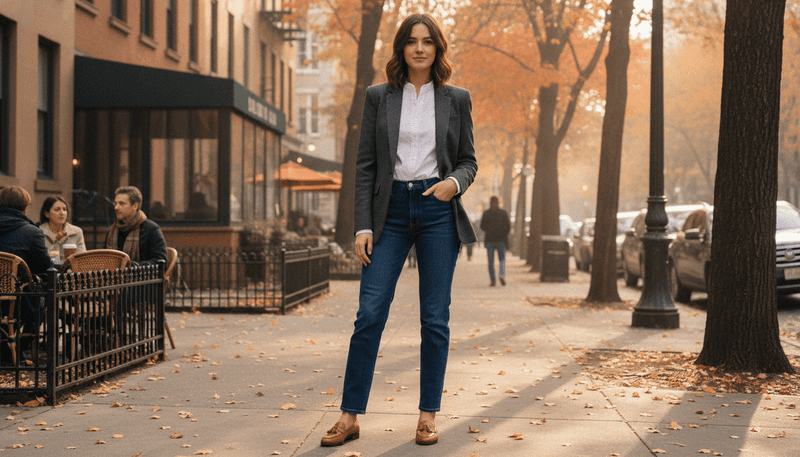 With Straight-Leg Jeans
