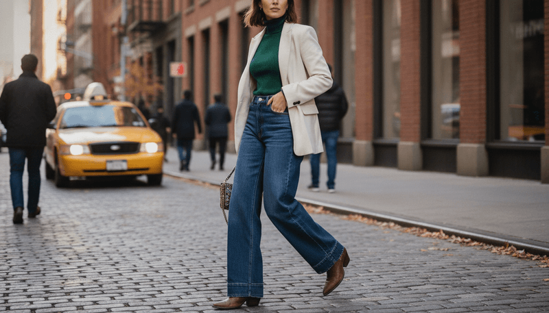 With Wide-Leg Jeans