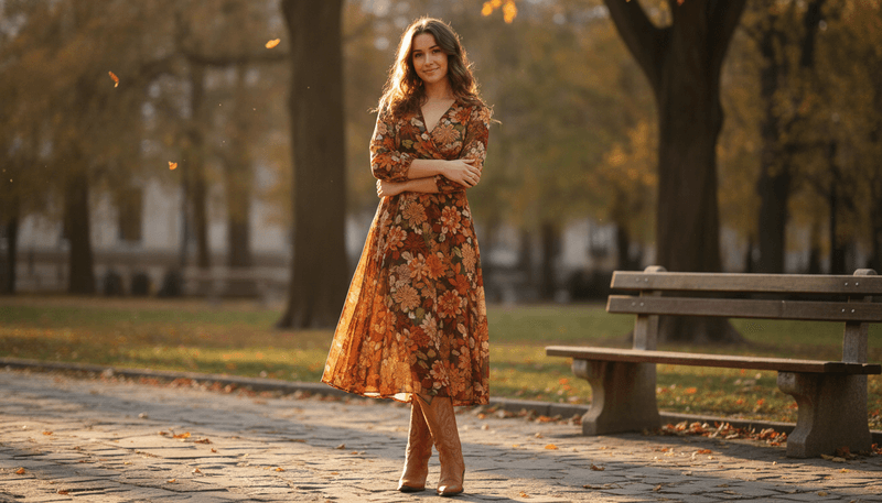 With a Floral Midi Dress