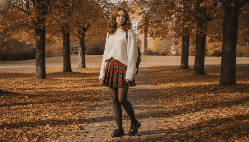 With a Mini Skirt and Tights