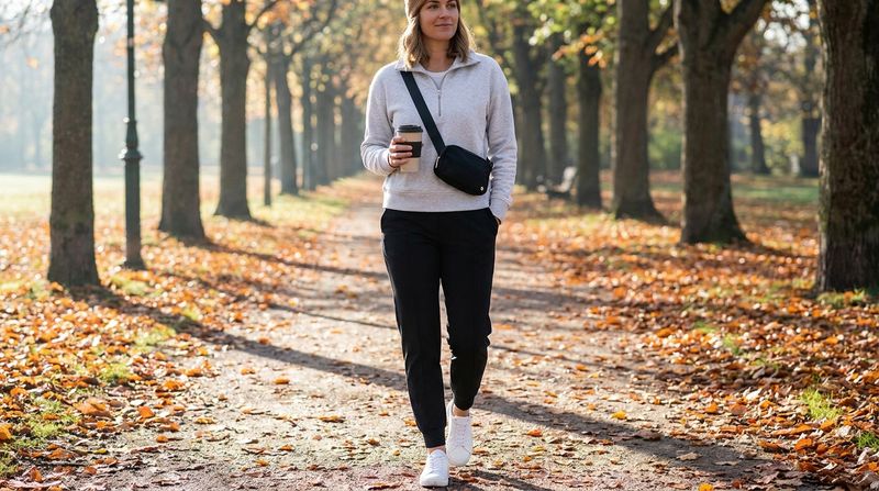 A Half-Zip Sweater with Tailored Joggers