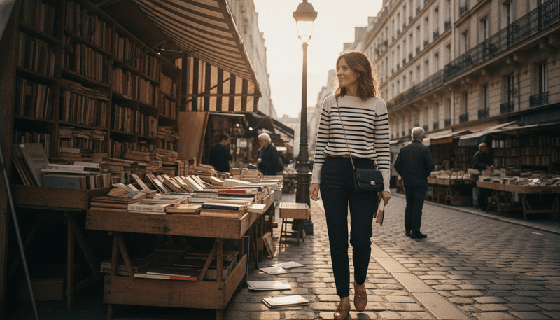 Breton Knit and Tailored Trousers