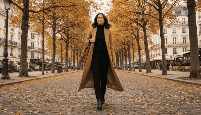 Camel Coat and All Black
