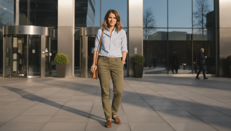 Classroom Smart: Light Blue Oxford with Brown Loafers