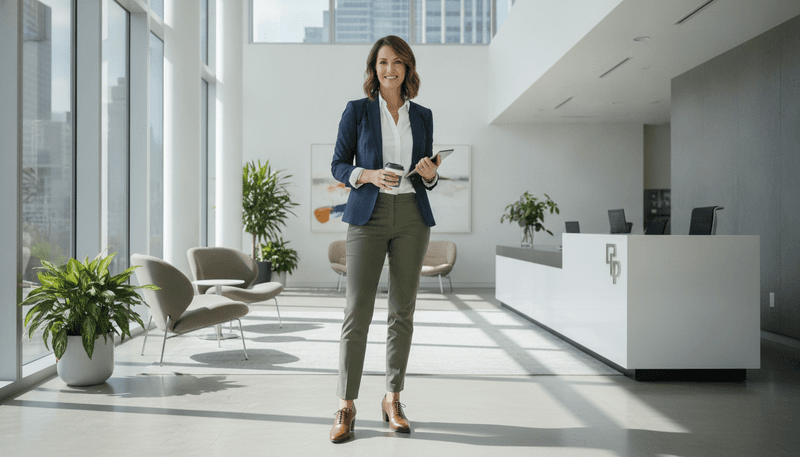 Dressed to Impress: White Shirt, Navy Blazer, Brown Dress Shoes