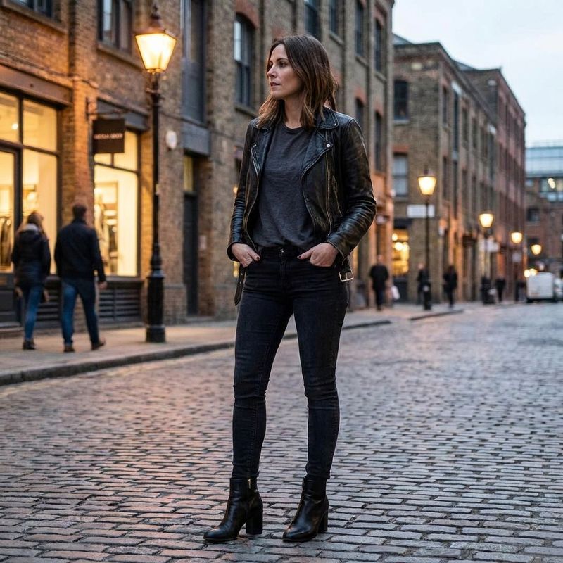 Leather Jacket and Ankle Boots