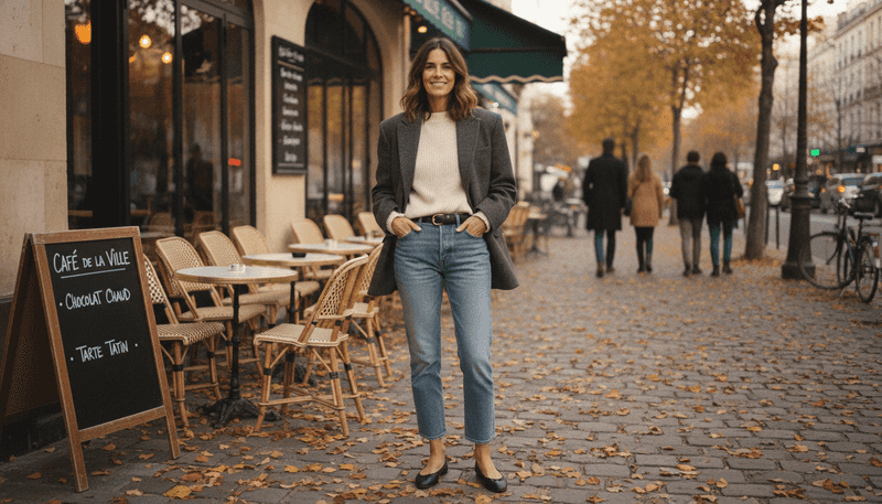 Oversized Blazer and Ballet Flats