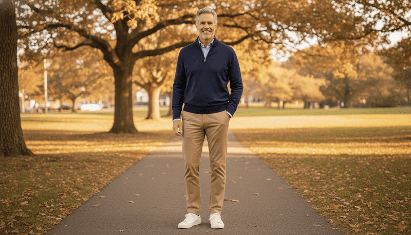 Quarter-Zip and Chinos