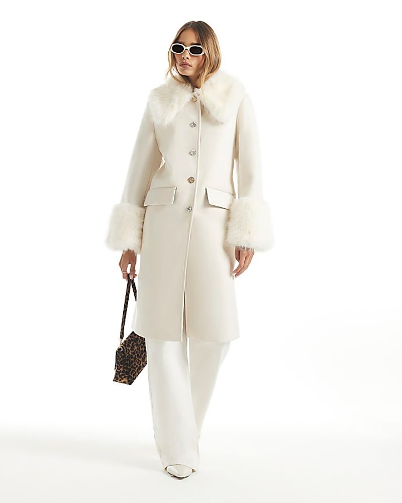 River Island: Fur-Trim Statement Coat