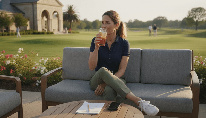 Sporty Sharp: Navy Polo and White Sneakers
